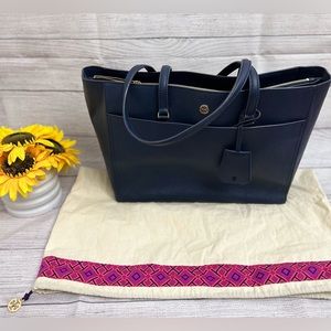 Tory Burch Large York Buckle Tote Navy